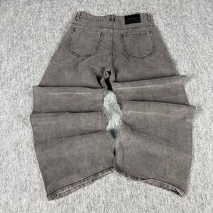 WHOSE Creative Art & Garments Wide Leg Baggy Jeans Faded Black XL Streetwear